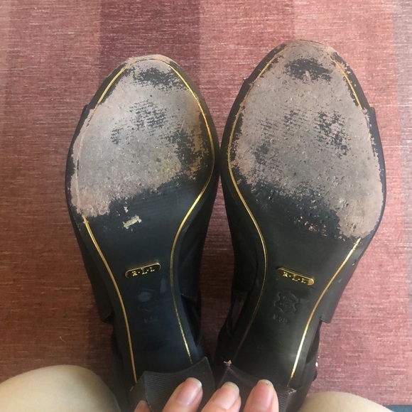 Lauren Ralph Lauren Genuine Leather Peep Toe Strappy Fall Heels - Picture 10 of 12